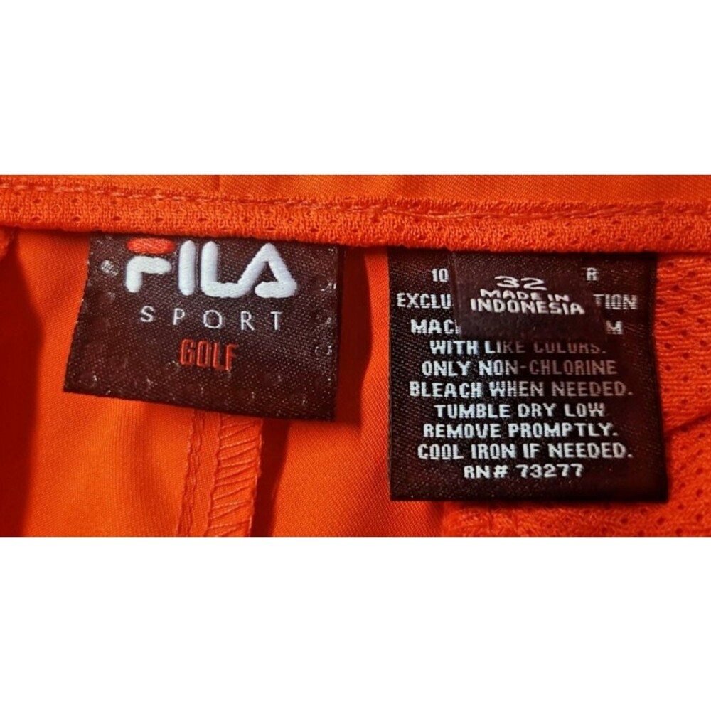 Fila Sport Golf Pants Flat Front Orange Polyester Flat Front Mens Size 32/30 - Picture 5 of 11